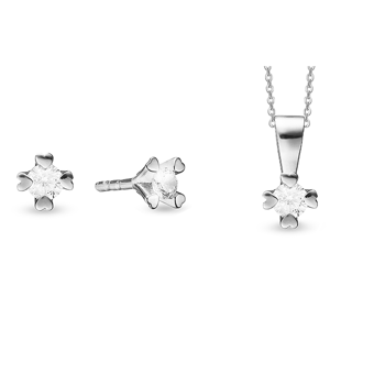 Mary Sterling sølv smykkesæt med i alt 0,30 ct labgrown diamanter Wesselton VS